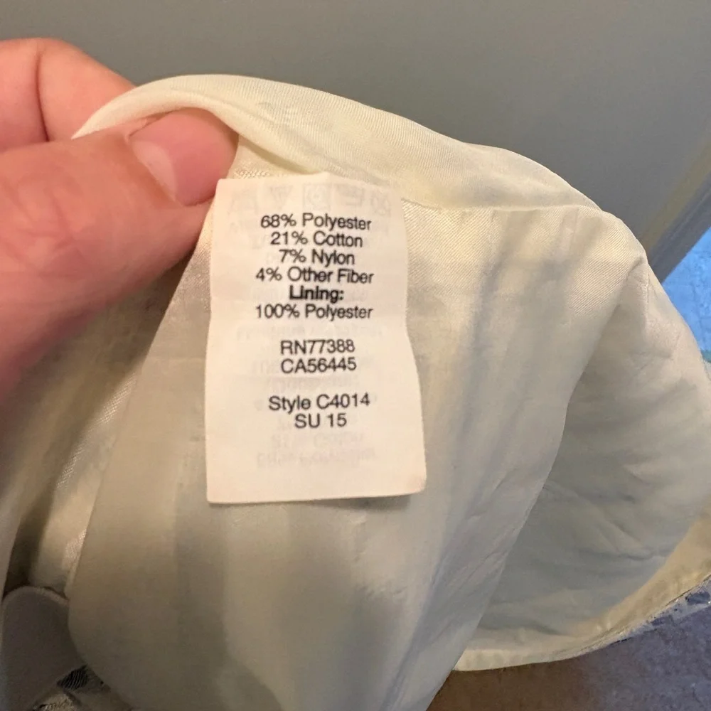 J. Crew Cream and Blue Patterned Skirt - Picture 3 of 4